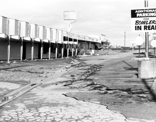 Commerical strip in Sylmar after earthquake, 1971