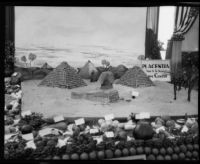 West Orange Farm Center's agricultural display at the Orange County Fair, Orange County, 1930