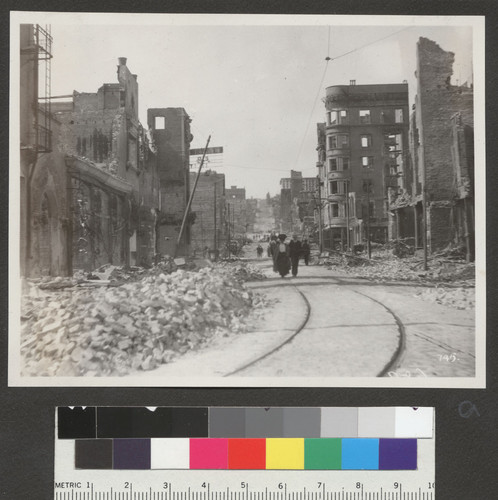 [View north toward Nob Hill from the foot of Mason St.]