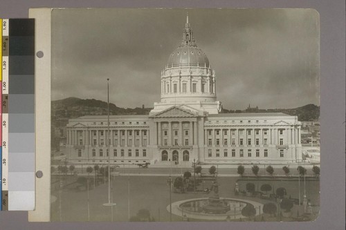 [East facade and Civic Center Plaza.]