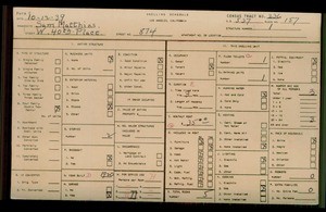 WPA household census for 874 W 40TH PL, Los Angeles County