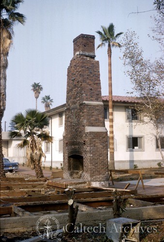 Fireplace and chimney of “The Dugout” (Throop Lounge)