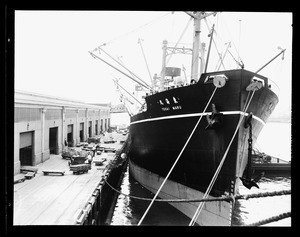 The H.I.M.S. Sapa, a Japanese tanker, coaling at Los Angeles Harbor, October 15, 1928