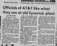 Officials of AT&T like what they see at old Synertek plant
