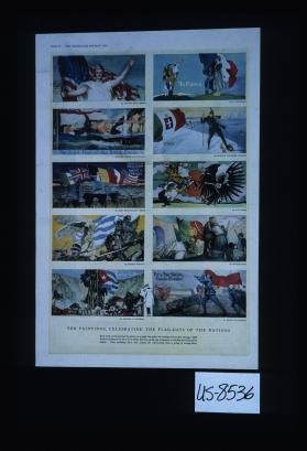 Page 28. The Delineator for May, 1919. Ten paintings, celebrating the flag-days of the nations