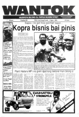 Wantok Niuspepa--Issue No. 0891 (August 01, 1991)