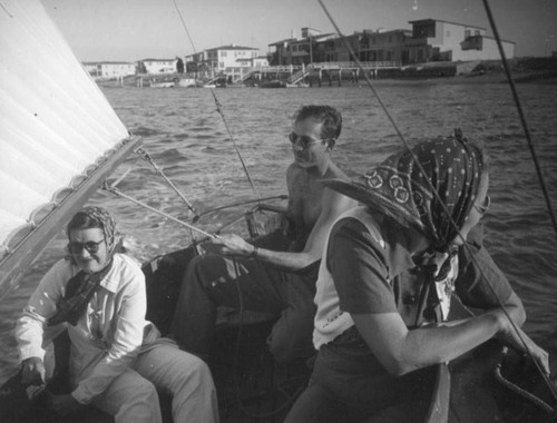 Ethel Schultheis and friends on a sailing trip