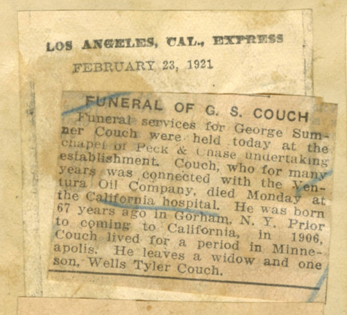 Funeral of G. S. Couch