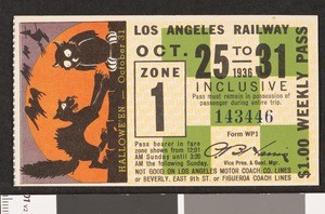 Los Angeles Railway weekly pass, 1936-10-25
