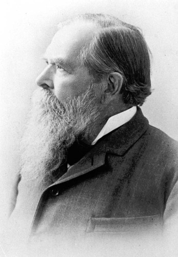 Profile portrait of John Bidwell taken in 1890