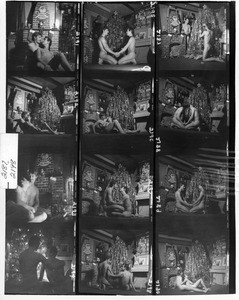Male nudes at Christmas contact sheet