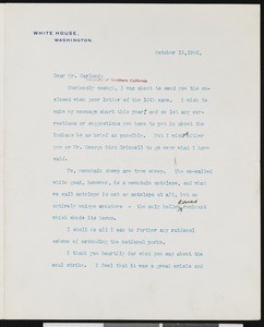 Theodore Roosevelt, letter, 1902-10-19, to Hamlin Garland