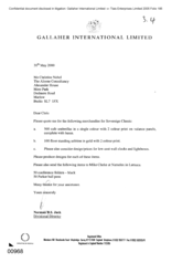 [Letter from Norman BS Jack to Christine Nebel regarding merchandise for Sovereign Classic]