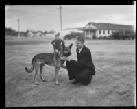 Itinerant Robert Lance with his dog King, Los Angeles, 1935-1936
