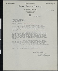 Charles Crittenden Baldwin, letter, 1924-05-05, to Hamlin Garland