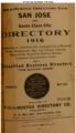 1916 San Jose City Directory - Business Classified Section