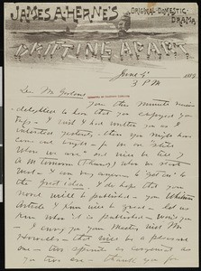 James A. Herne, letter, 1889-06-04, to Hamlin Garland