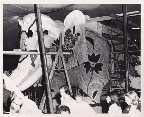 Adding More Flowers to 1959 Float