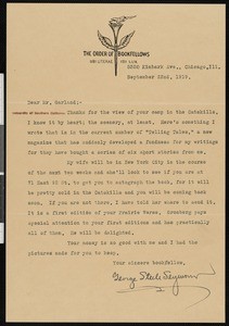 George Steele Seymour, letter, 1919-09-22, to Hamlin Garland