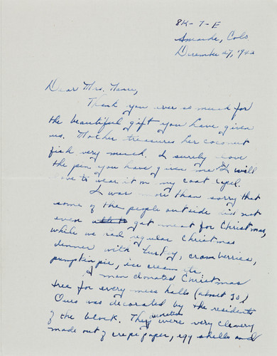 Letter from Mrs. T. Hirose and Mizuye [Hirose], 1942 Dec 27