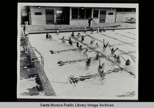 Santa Monica Recreation Department swimming lessons held May 13, 1957