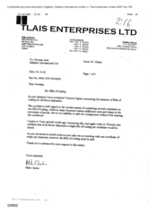 [Letter from M Clarke to Norman Jack regarding bills of lading]