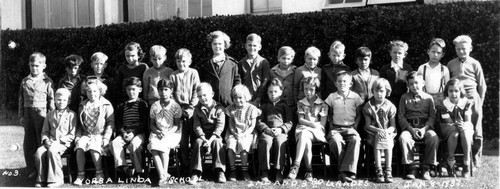 2nd and 3rd grade, Yorba Linda Grammar School, January 1937
