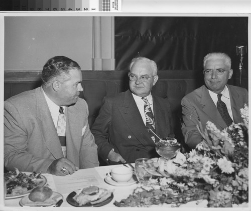 Photograph of Howard Holtzendorff, Mayor Bowron and John Taylor Egan