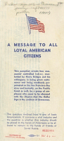 A Message to All Loyal American Citizens. National Warehouse Conference