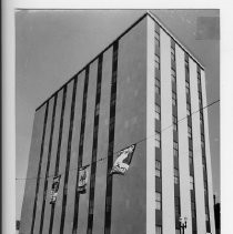 View of the new Pacific Telephone and Telegraph Building at 14th and J Streets completed in 1950