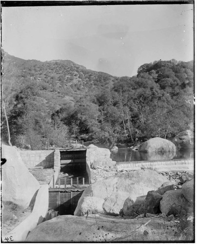 A detail of the headgate at the intake of Kaweah #2 Hydro Plant