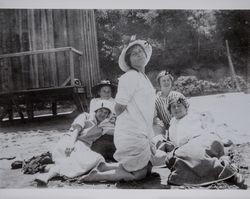 Henrietta Gladys Goodwin and friends bask in the sun, Petaluma, California, about 1915