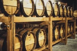 Barrel cellar at Plam Vineyards