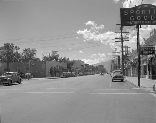 Looking north Main Street, Bishop, California