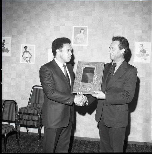 Compton Chamber of Commerce award presentation, Los Angeles, 1972