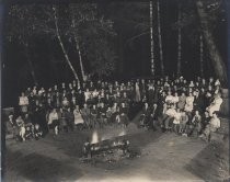 Flashlight photo at campfire