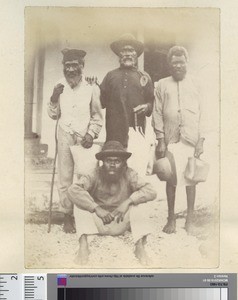 Four old indigenous men, Anatom, ca.1890