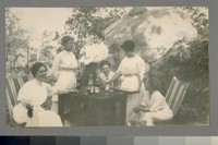 Many picnics at Bully Hill — wives of officials. Mrs Lawrence May seated on right