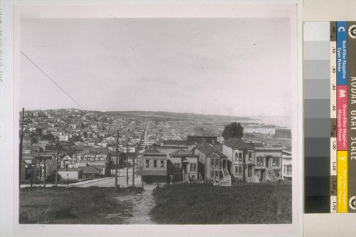Looking west from Nob Hill toward the Presidio. Marina district; harbor view. [Western Addition.] Ca. 1905
