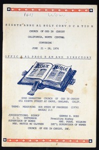 Annual Holy Convocation, California North central, COGIC (8th: 1976) program & directory