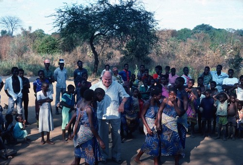 Dancers at a celebration at Chikoye fishing camp, near Kaputa
