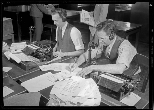 News desks, Los Angeles Times, Los Angeles. 1941