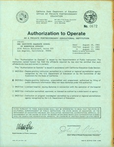 Accreditation of ONE Institute