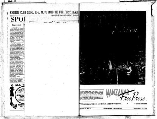 Manzanar free press, September 10, 1943