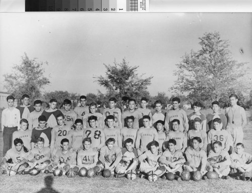 Group photograph of Yuba City High School Junior Varsity Football Team