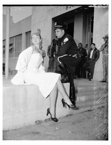 "Miss Atomic Energy" gets traffic ticket, 1951