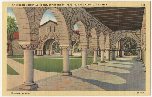 Arches in Memorial Court, Stanford University, Palo Alto, California