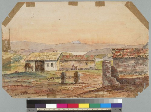[View of barn and outbuildings at Mission Dolores, San Francisco, California]