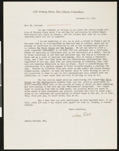 Wilson Follett, letter, 1924-11-15, to Hamlin Garland