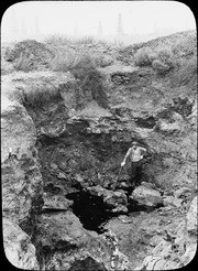 Oil accumulation in Pit 4 after being abandoned. (RLB-303-1)